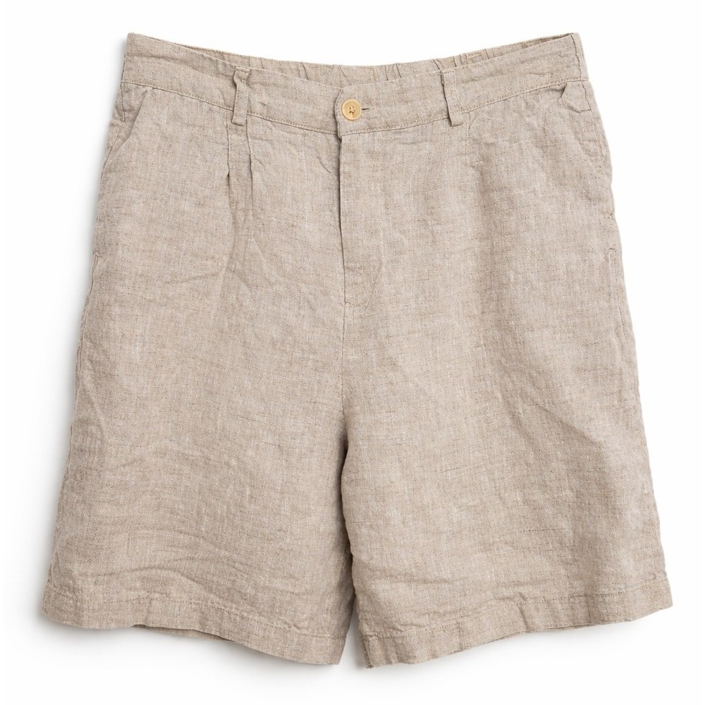 Amaznyihu Sz L Beige 100% Linen Mens Shorts Classic Old Money Quiet Luxury